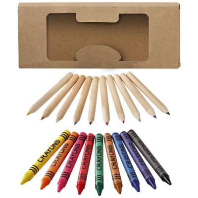 Image of 19 piece pencil and crayon set